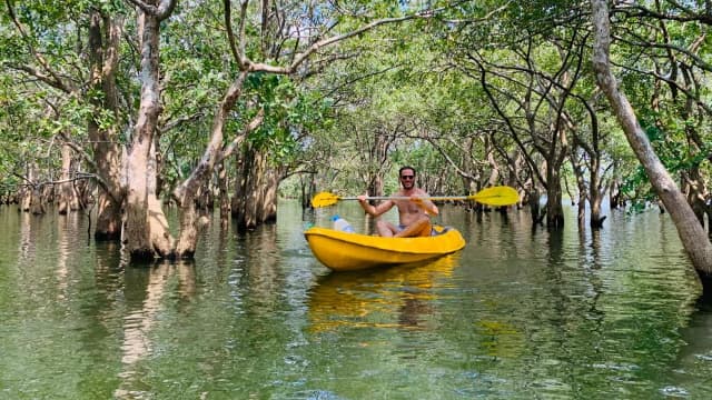 Kayaking Through Trees at Kantale Lake